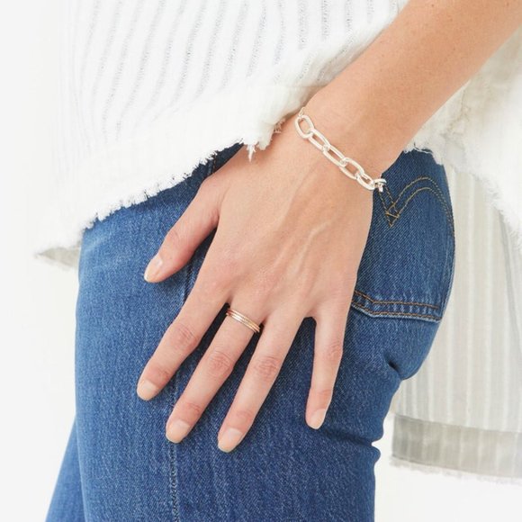 Stella & Ruby Captain's Toggle Bracelet-Silver Color - Picture 5 of 5